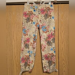 Coldwater Creek Floral Paisley Print Crop Pants Sz 8 NWT